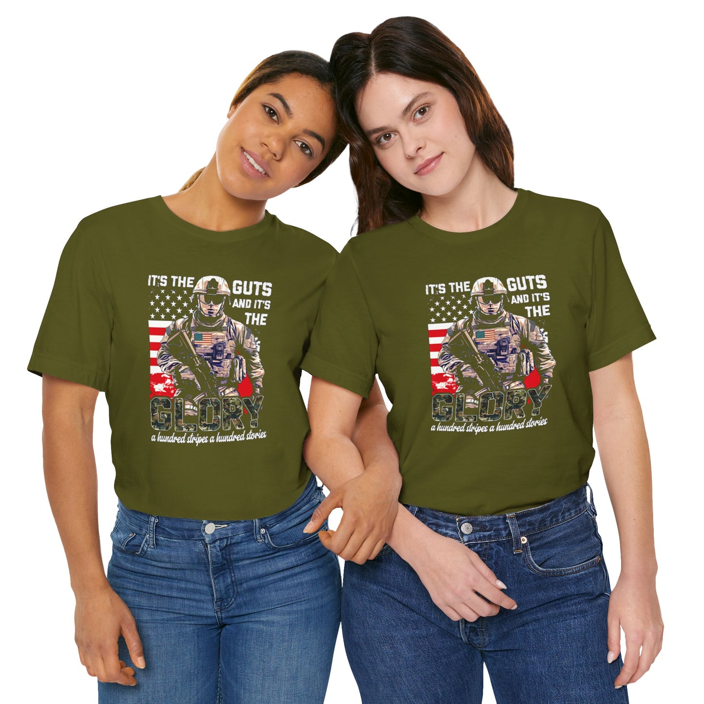 Patrotic American Soldier, Its The Guts And The Glory, Unisex Jersey Short Sleeve Tee