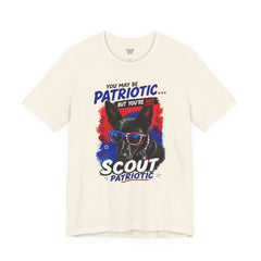 Personalized With Your Dogs Image and Name Patriotic Unisex Jersey Short Sleeve Tee