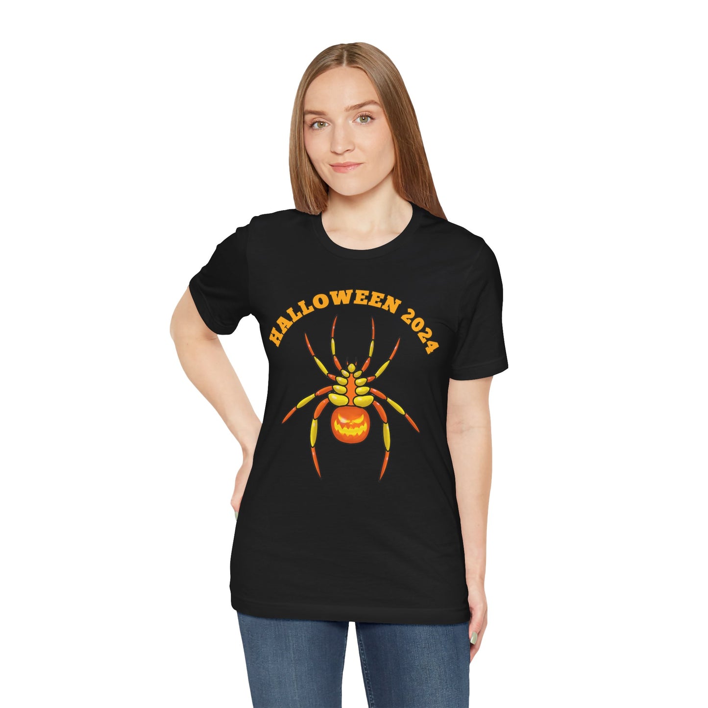 Halloween 2024 Pumpkin Spider - Graphic Unisex Jersey Short Sleeve Tee