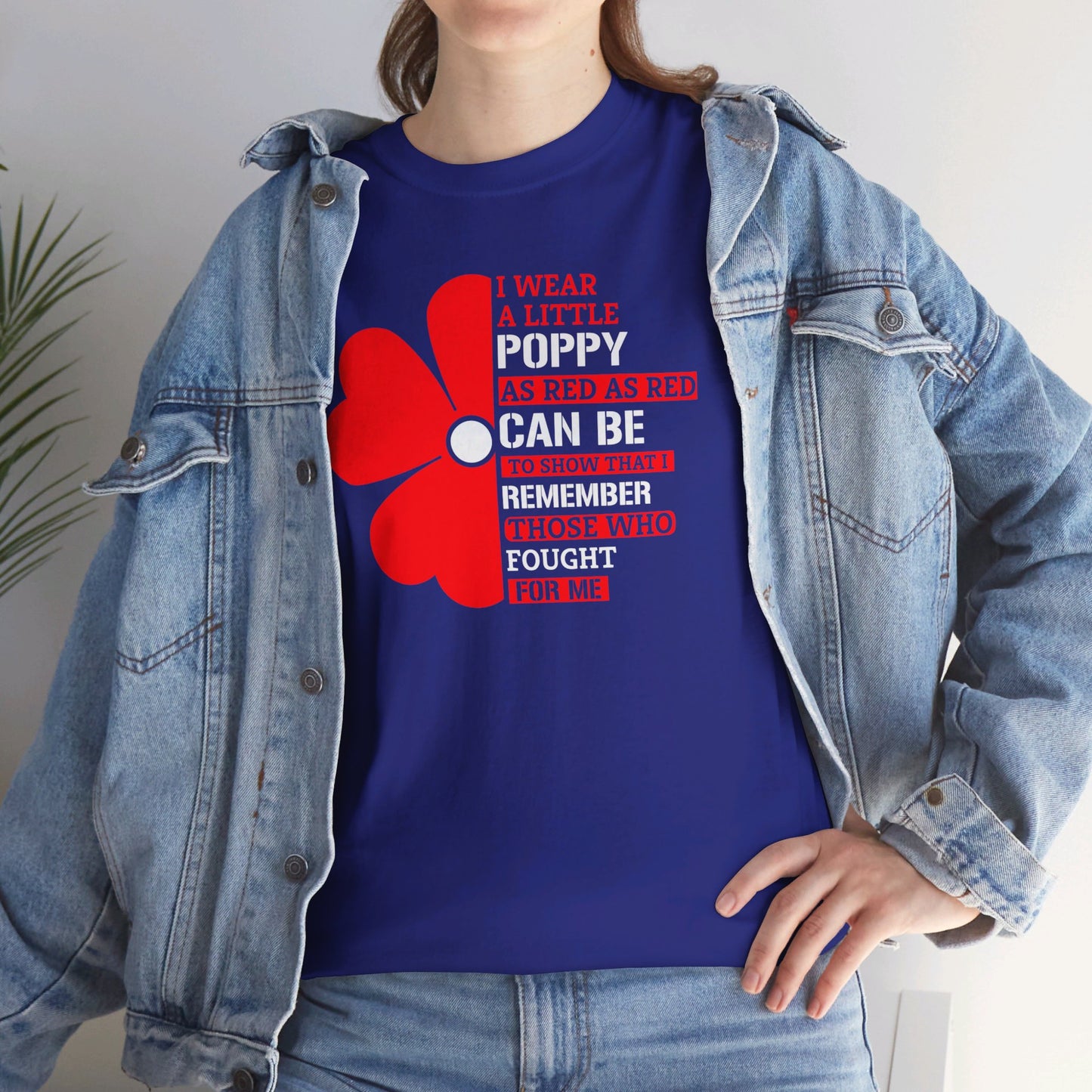 Memorial Day Poppy Tee, For Those Who Fought For Me, Unisex Cotton Tee