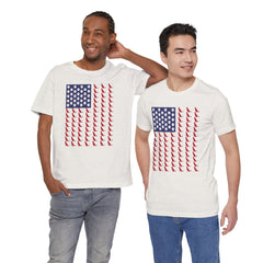 Personalized Dog Silhouette on American Flag - Tell us your dog breed, Unisex Short Sleeve Tee, Golden Retriever Silhouette Shown, Patriotic Shirt, Patriotic Pooch