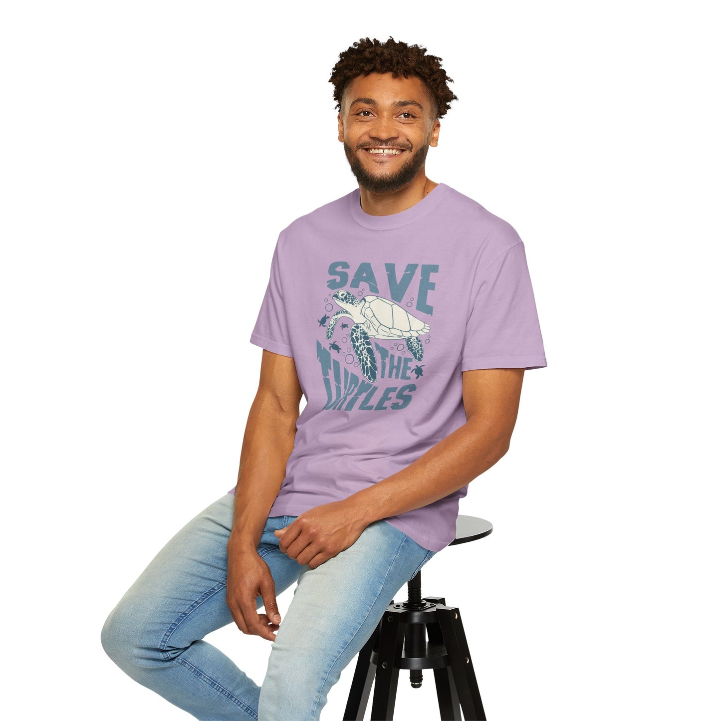 Sea Turtles, Save The Turtles -  Graphic Unisex Garment-Dyed T-shirt