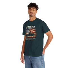 America 250th Submarine 125th Flag T-Shirt — Vintage USA Military Tee