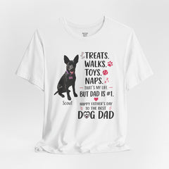 Personalized Dog Dad T‑Shirt — "Treats. Walks. Toys. Naps." Father's Day Gift