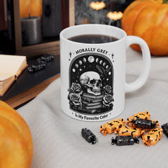 Celestial Skull and Rose Rose Ceramic Mug - Perfect for Coffee Lovers & Gift Giving