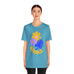 Summer Floral Tee — Retro Flowers & Monstera Design