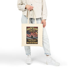 Tote Bag — USS Andrew Jackson SSBN-619 Patriotic Submarine Canvas Tote ("One Man With Courage Makes A Majority")