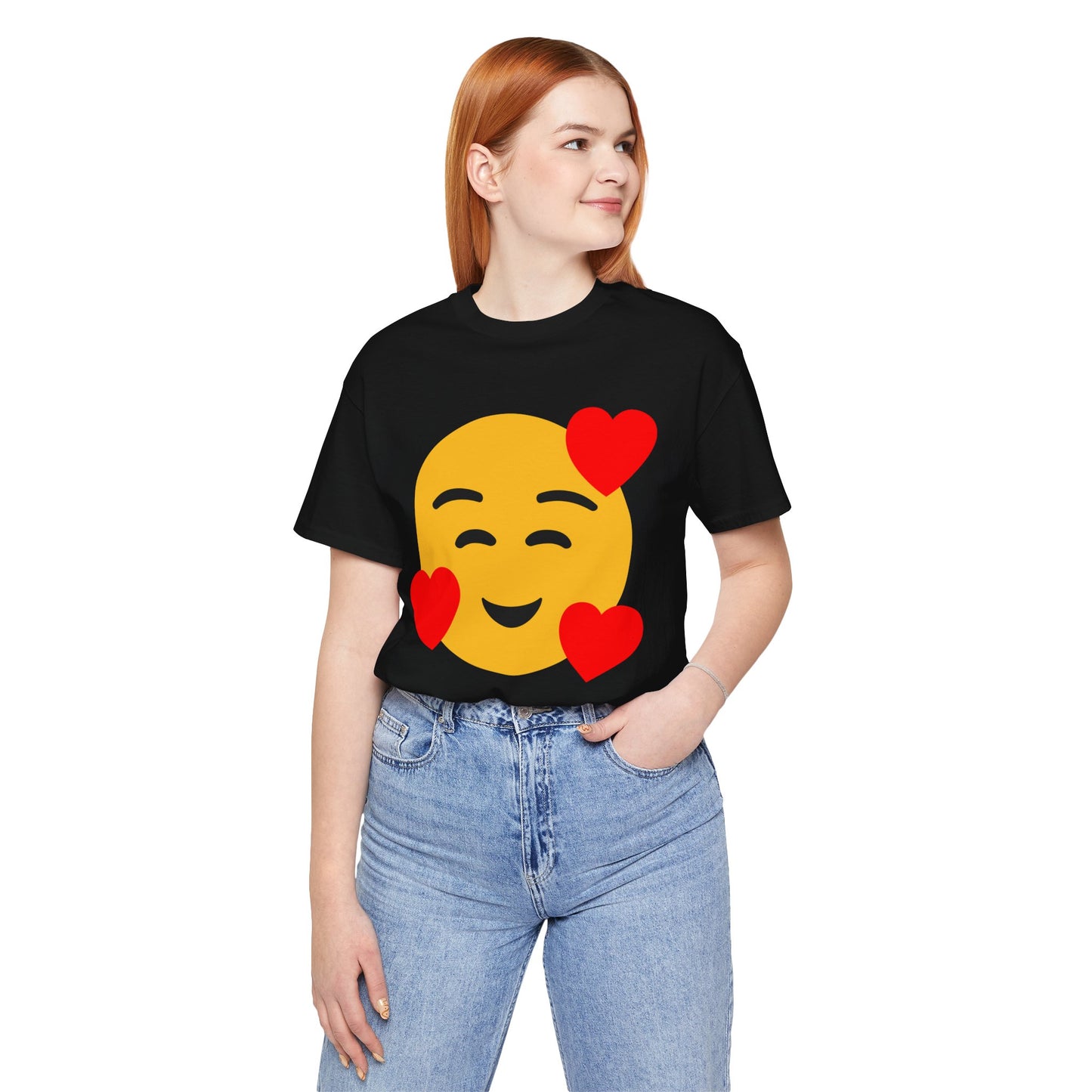 Emoji With Hearts Of Love - Graphic Unisex Jersey Short Sleeve Tee