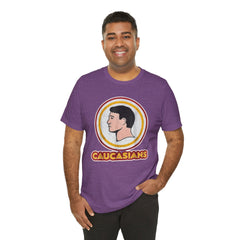 Graphic Tee - Funny Caucasians Satire Head Shot Unisex Jersey Short Sleeve Tee