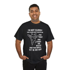Clumsy Funny Goat Graphic Tee | Unisex Heavy Cotton Tee | Great Gift for Animal Lovers, Birthdays, Casual Wear, Humorous Gifts, Everyday Style
