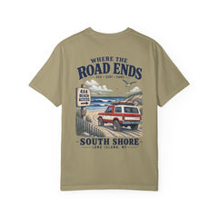 Where the Road Ends Long Island Unisex Garment-Dyed T-shirt