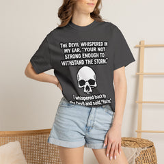 Funny Grammar Police - 'The Devil Whispered...' Skull Resilience Graphic Tee