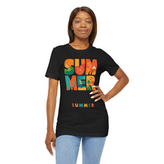 Summer Graphic Tee — Colorful Tropical "SUMMER" Typography T-Shirt