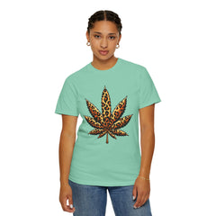 Vintage Leopard Cannabis Leaf T-shirt — Weed Lover Stoner Gift