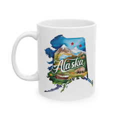 Alaska Watercolor State Mug – Travel Gift or Souvenir – 11oz or 15oz
