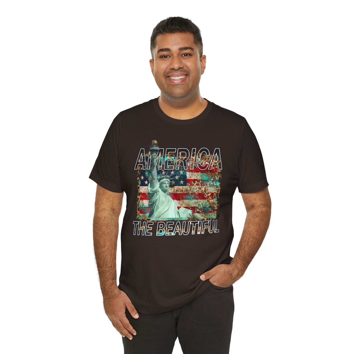 Statue Of Liberty, America The Beautiful, Unisex Jersey Short Sleeve Tee