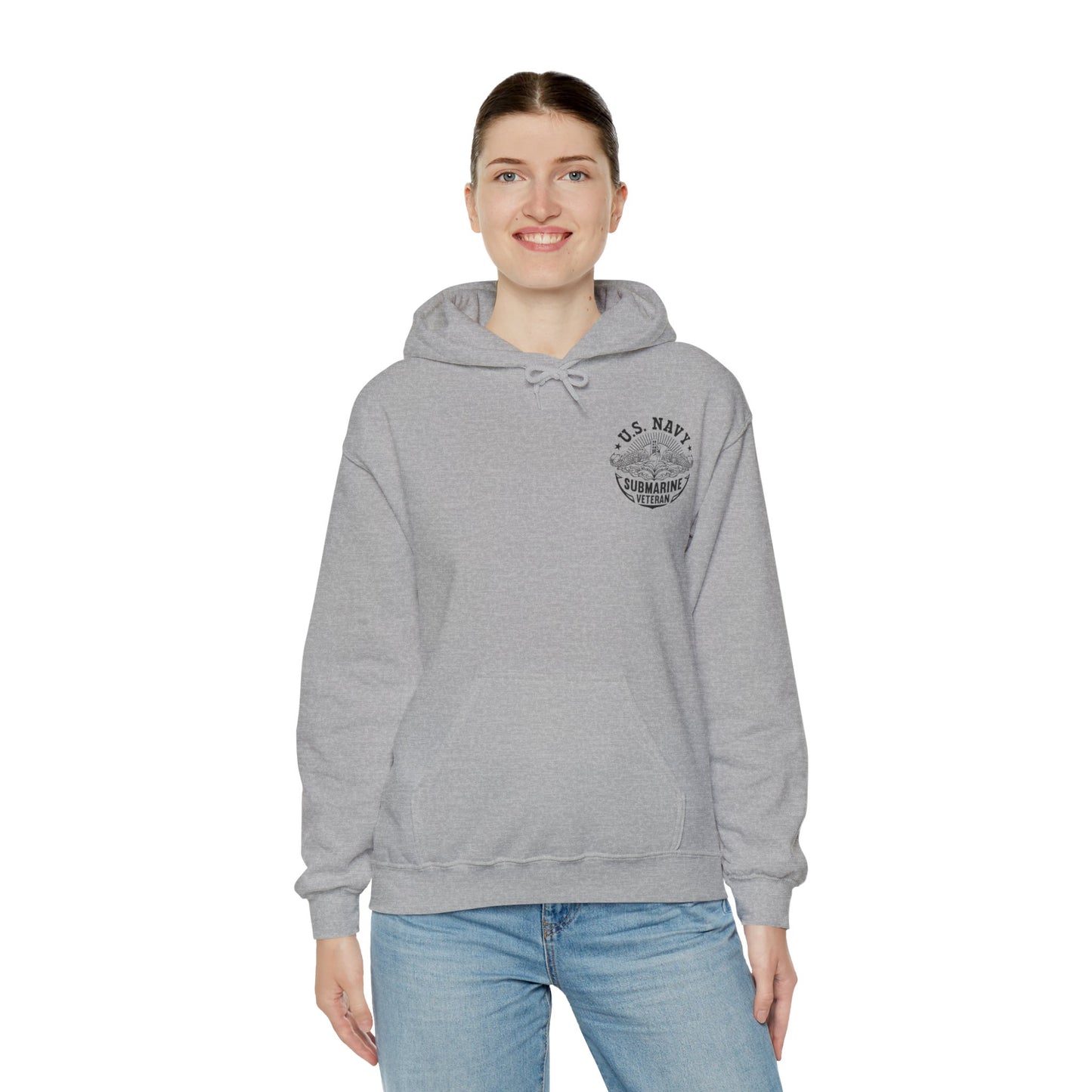 United States Submarine Veteran with Submarine Warfare Breast Insignia - Unisex Heavy Blend™ Hooded Sweatshirt