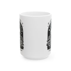 Celestial Skull and Rose Rose Ceramic Mug - Perfect for Coffee Lovers & Gift Giving