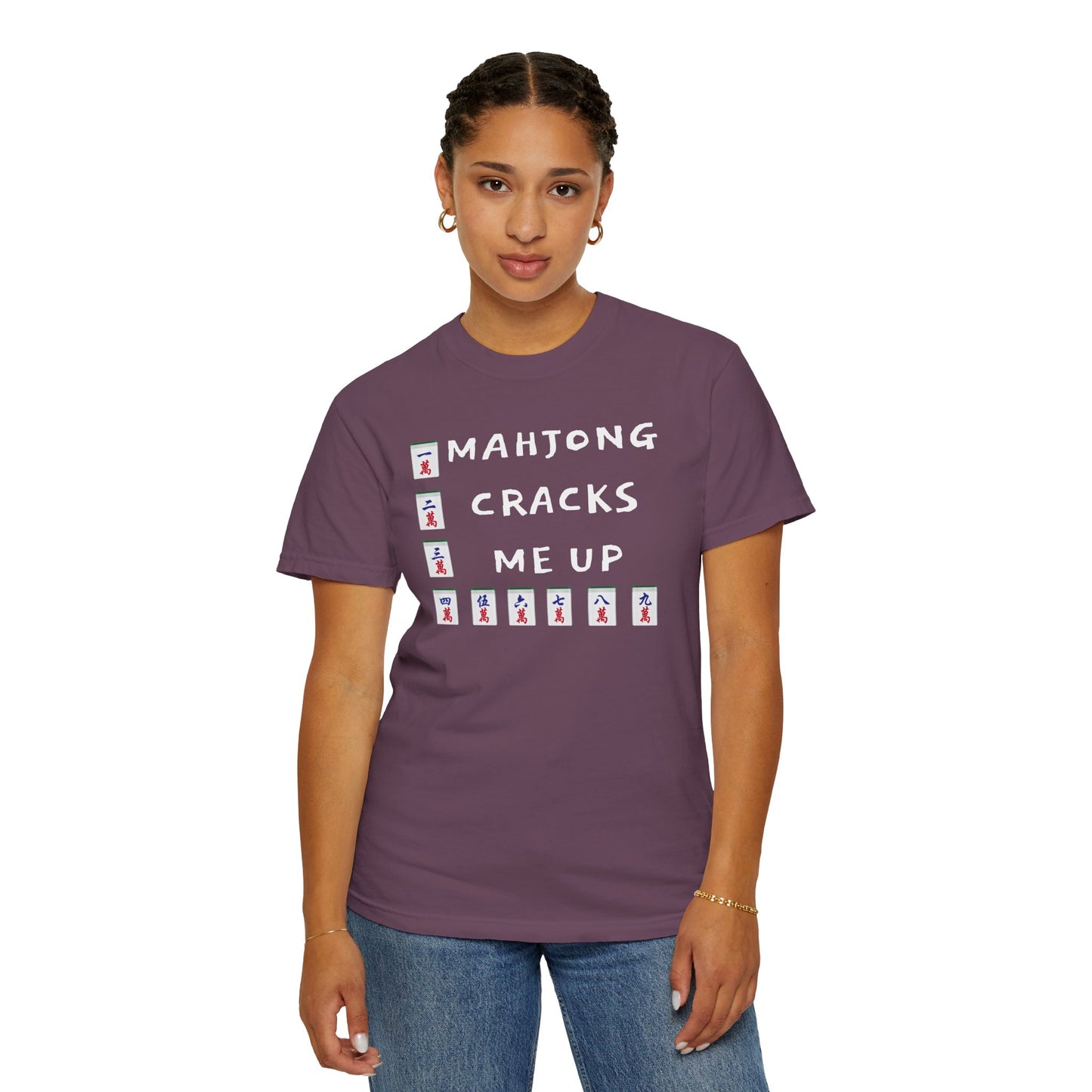 Mahjong Cracks Me Up, Comfort Colors 1717, Funny Graphic Tee, Unisex Garment-Dyed T-shirt, gift for mahjong player, mahjong lover gift, casual wear tee, humorous t-shirt, novelty mahjong shirt