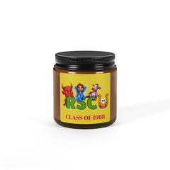 Personalized Class Year and Background Color Russell Sage College Mascots Scented Soy Candle - 4oz or 9oz  - Red Devil, Blue Angel, Purple Cow, Golden Horseshoe