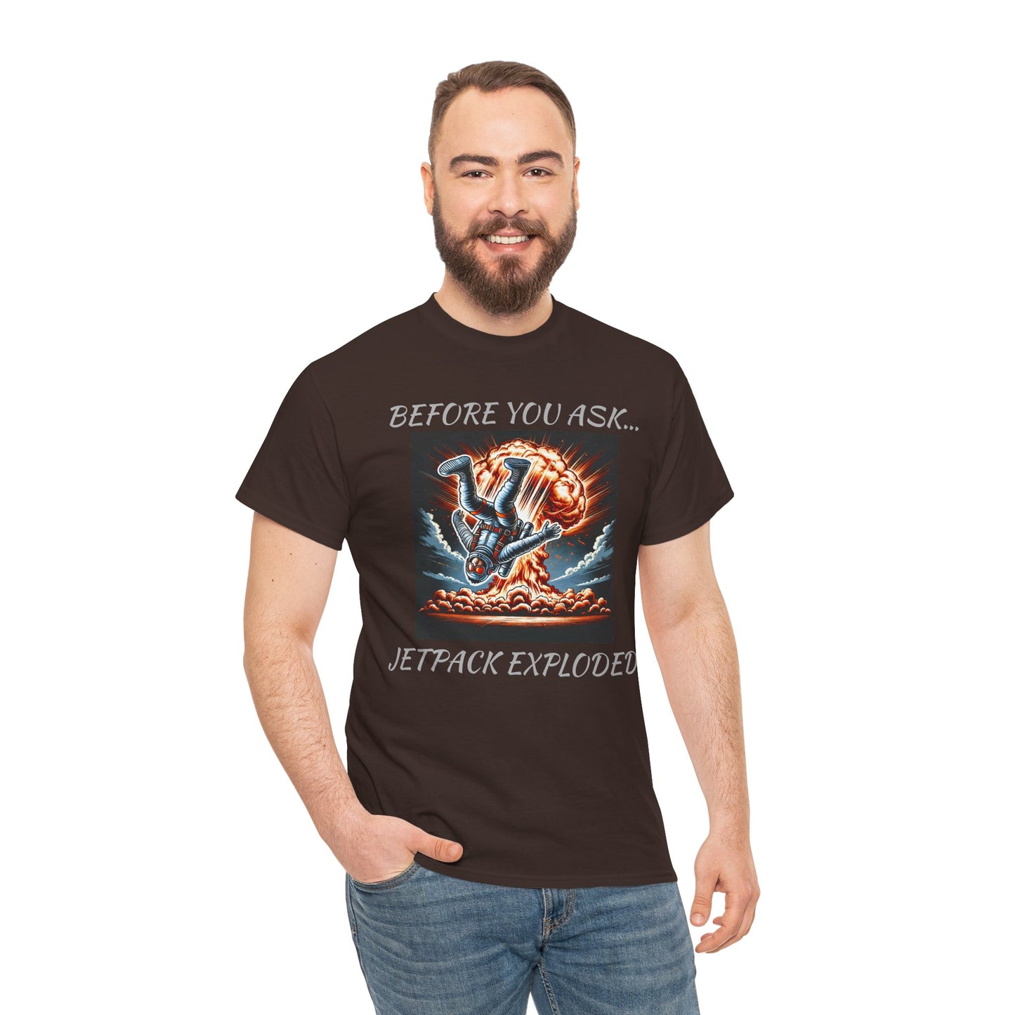 Amputee Exploding JetPack Humor - Unisex Garment-Dyed T-shirt