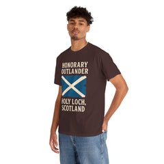 Honorary Outlander Heavy Cotton Tee, Holy Loch Scotland Shirt, Outlander Fan Gift, Casual Tee, Travel Souvenir, Unisex T-Shirt