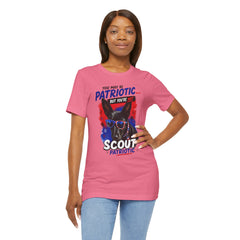Personalized With Your Dogs Image and Name Patriotic Unisex Jersey Short Sleeve Tee