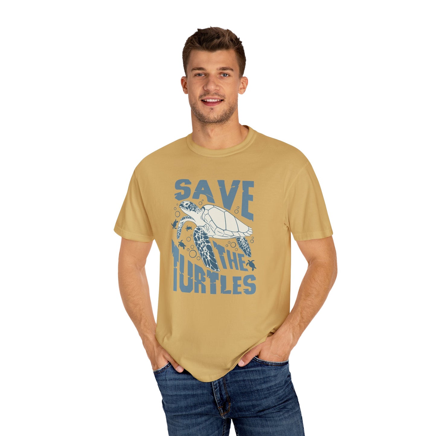 Sea Turtles, Save The Turtles -  Graphic Unisex Garment-Dyed T-shirt