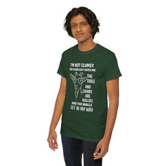 Clumsy Funny Goat Graphic Tee | Unisex Heavy Cotton Tee | Great Gift for Animal Lovers, Birthdays, Casual Wear, Humorous Gifts, Everyday Style
