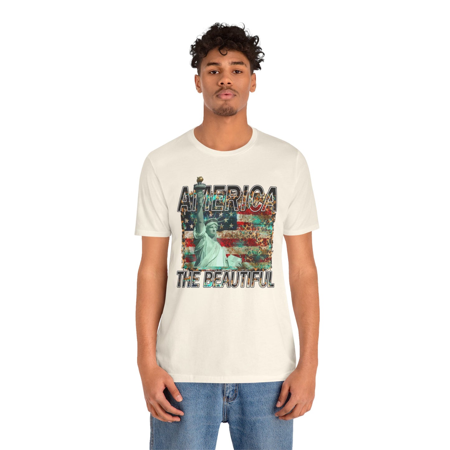 Statue Of Liberty, America The Beautiful, Unisex Jersey Short Sleeve Tee