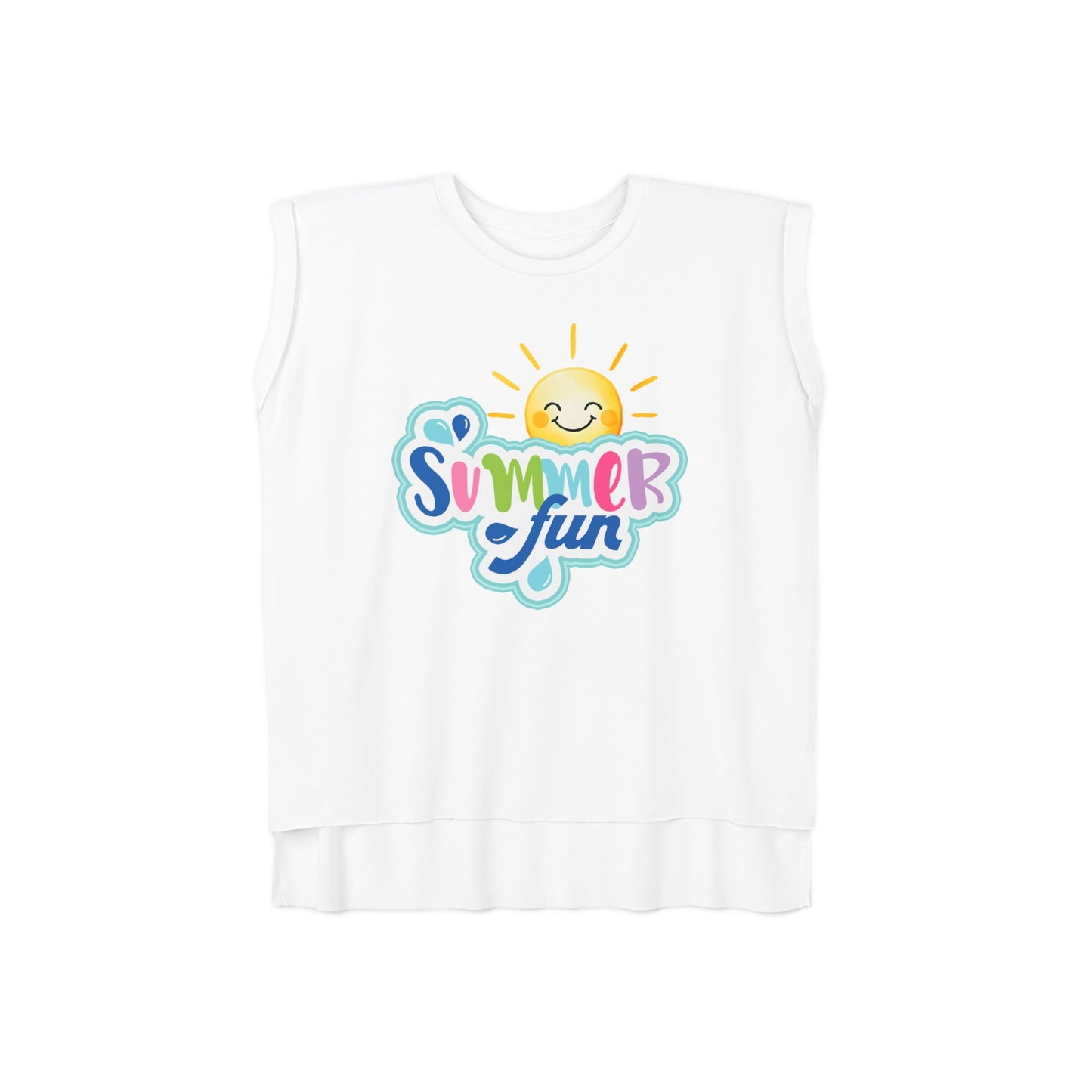 Summer Fun tee, graphic tee women, flowy muscle tee, rolled cuffs shirt, women's shirt, summer t-shirt, camping shirt, outdoor apparel, adventure clothing, nature lover gift, gift for camper, hiking t-shirt, wanderlust apparel.