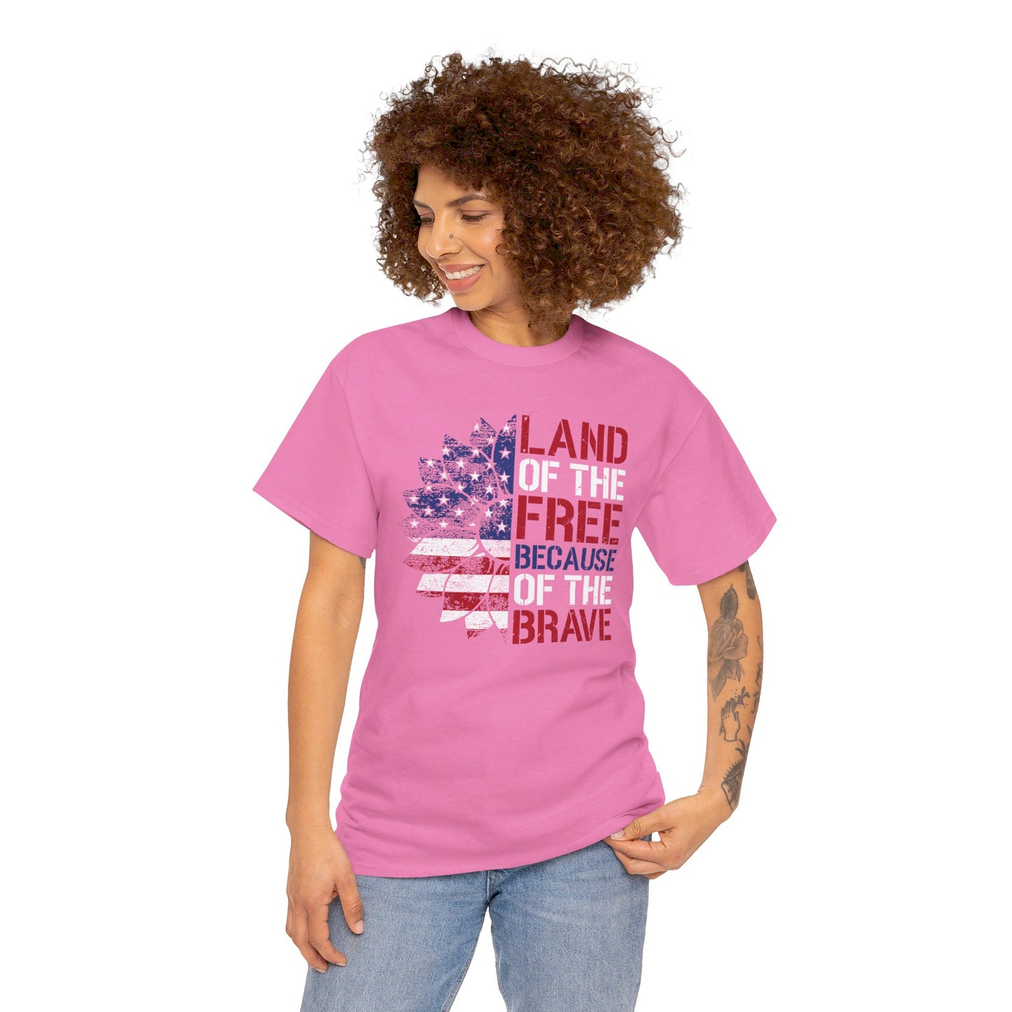 Land Of The Free Because Of The Brave - Unisex Cotton Tee