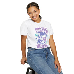 Whales, Protect Our Ocean -  Graphic Unisex Garment-Dyed T-shirt