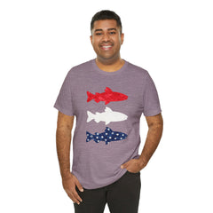 Patriotic Trout T-Shirt — Red White & Blue Fish Tee