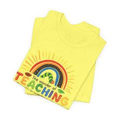 Teaching Inspired Short Sleeve Tee, Teacher Gift, Inspirational Shirt, Rainbow Graphic Tee, Cute Teacher Apparel, Back to School Shirt