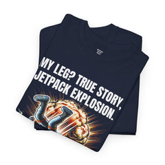 Amputee Exploding JetPack Humor - Unisex Garment-Dyed T-shirt