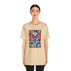 Chill The Fourth Out,Cowgirl Graphic, Unisex Jersey Short Sleeve Tee
