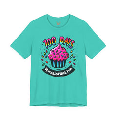 100 DAYS Sprinkled With Fun - Unisex Short Sleeve Tee | Elementary School Holiday, Teacher Apparel, Kids Motivation, Days Checked Off