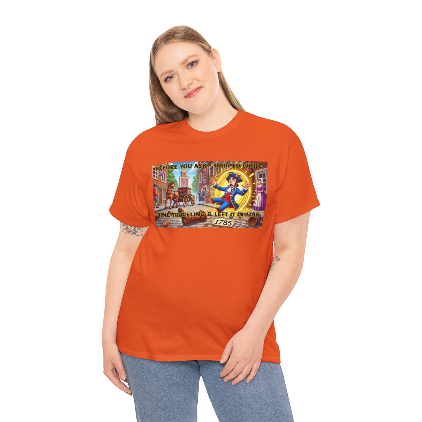 Amputee Funny Time Travel Excuse  - Unisex Heavy Cotton Tee