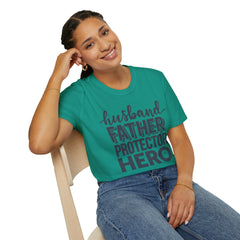 Husband Father Protector Hero Unisex Softstyle T-Shirt