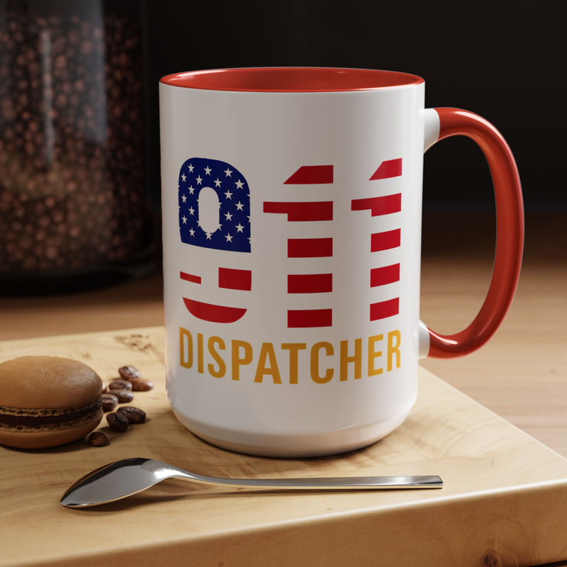 Vintage 911 Dispatcher Patriotic Coffee Mug, 11oz, 15oz
