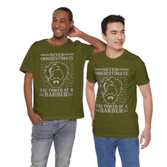 Never Underestimate the Power of a Barber Tee - Unisex Short Sleeve Shirt, Barber Gift, Hair Stylist Apparel, Funny Barber Shirt, [...]