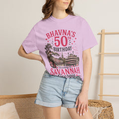 Bhavna Personalized 50th Birthday Girls Trip Savannah, Georgia T-Shirt