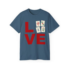 LOVE Mahjong with tile images Unisex Ultra Cotton Tee / See our matching coffee mugs