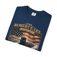 USS Robert E Lee SSBN 601 Submarine T-Shirt with a quote from its namesake