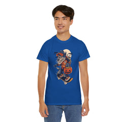 Trick or Treat Skateboarding Wolf! Graphic Unisex Heavy Cotton Tee