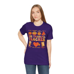One Thankful Teacher T‑Shirt – Fall and Thanksgiving  Teacher Appreciation Tee
