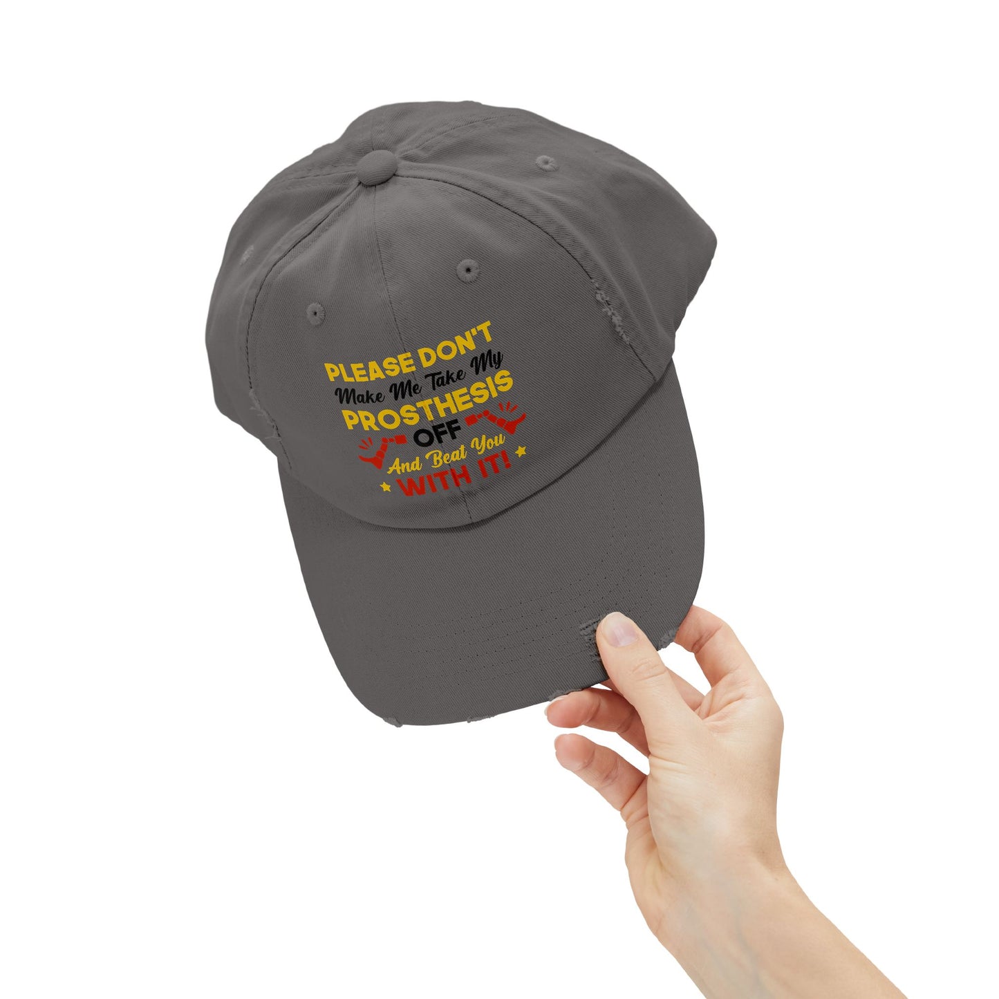 Funny Leg Amputee Quote - distressed unisex cap