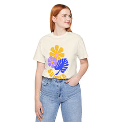 Summer Floral Tee — Retro Flowers & Monstera Design
