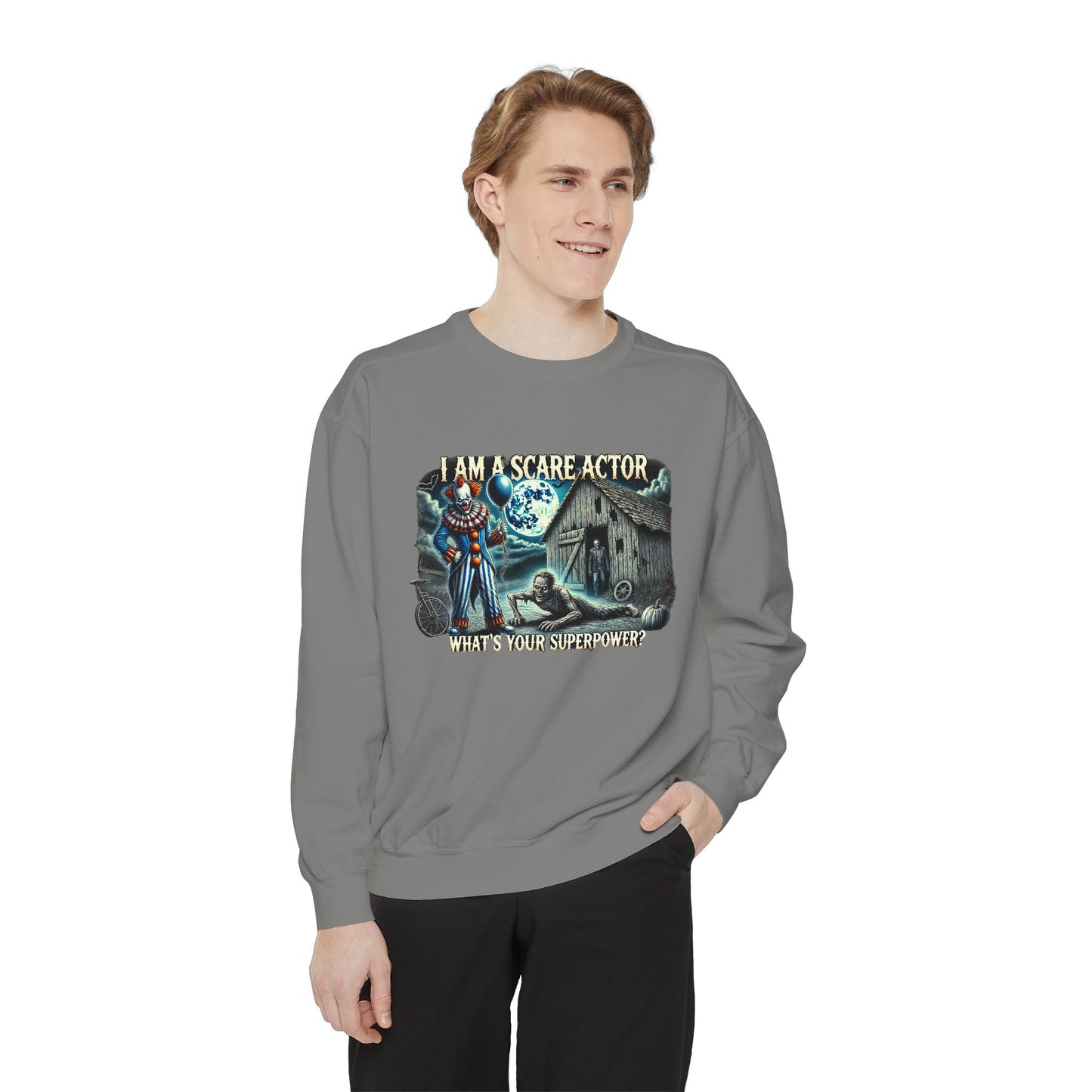 Scare Actor Halloween Unisex Garment-Dyed Sweatshirt